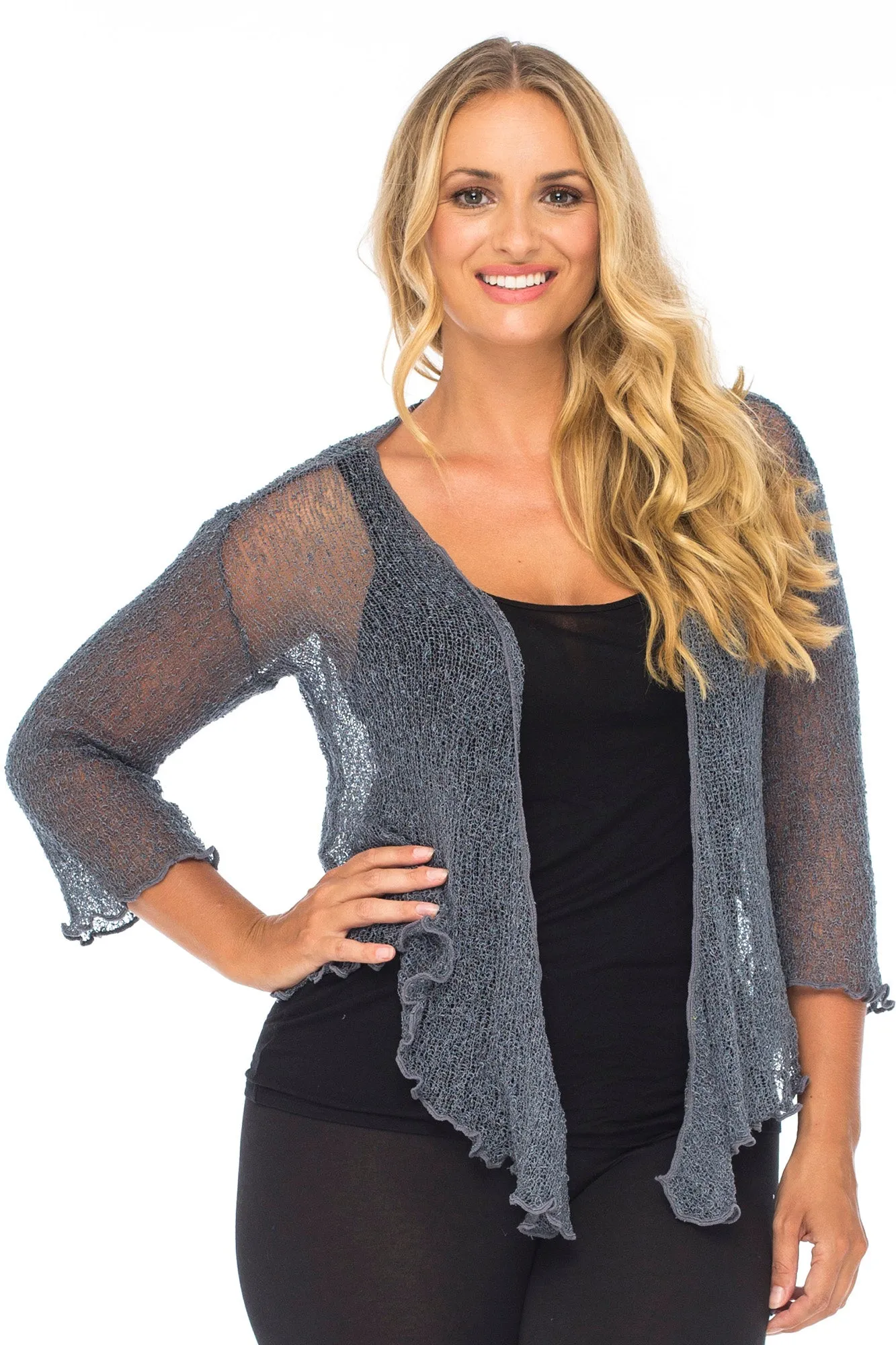 Plus Size Classic Sheer Cardigan Shrug