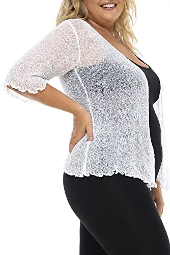 Plus Size Classic Sheer Cardigan Shrug