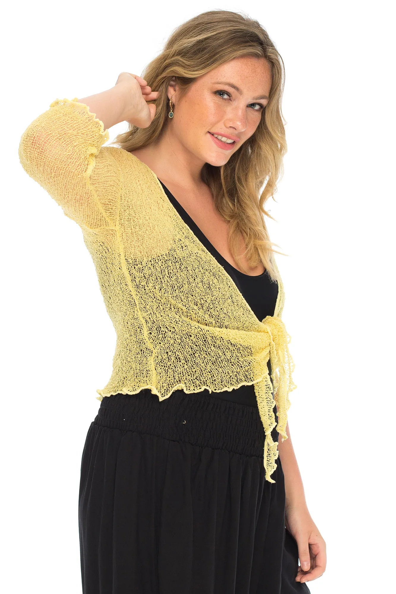 Plus Size Classic Sheer Cardigan Shrug