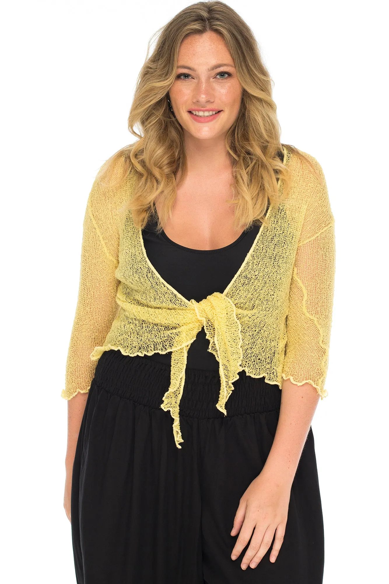 Plus Size Classic Sheer Cardigan Shrug