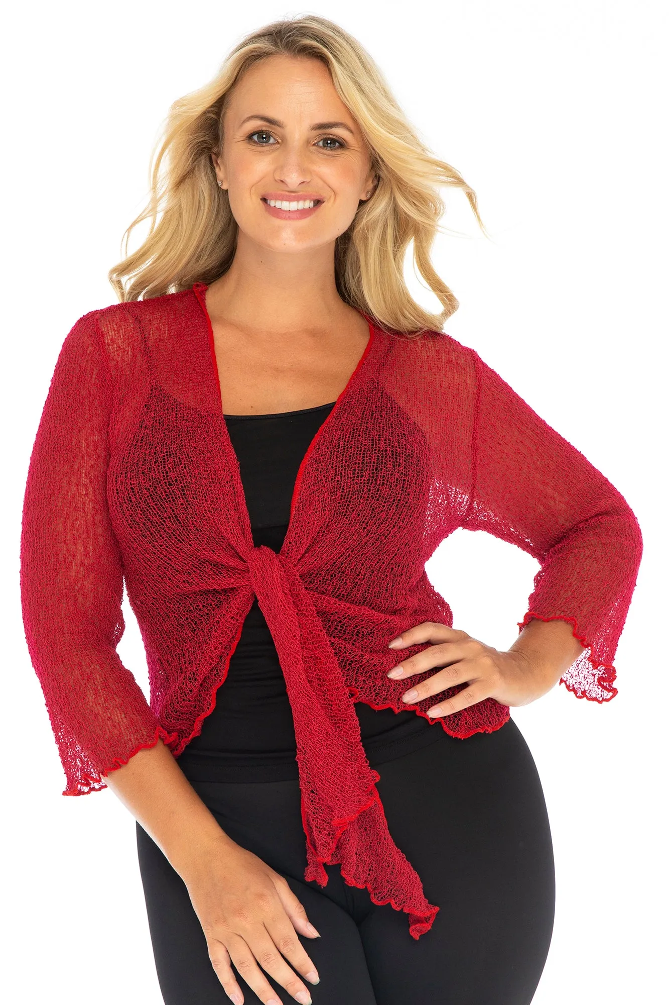 Plus Size Classic Sheer Cardigan Shrug