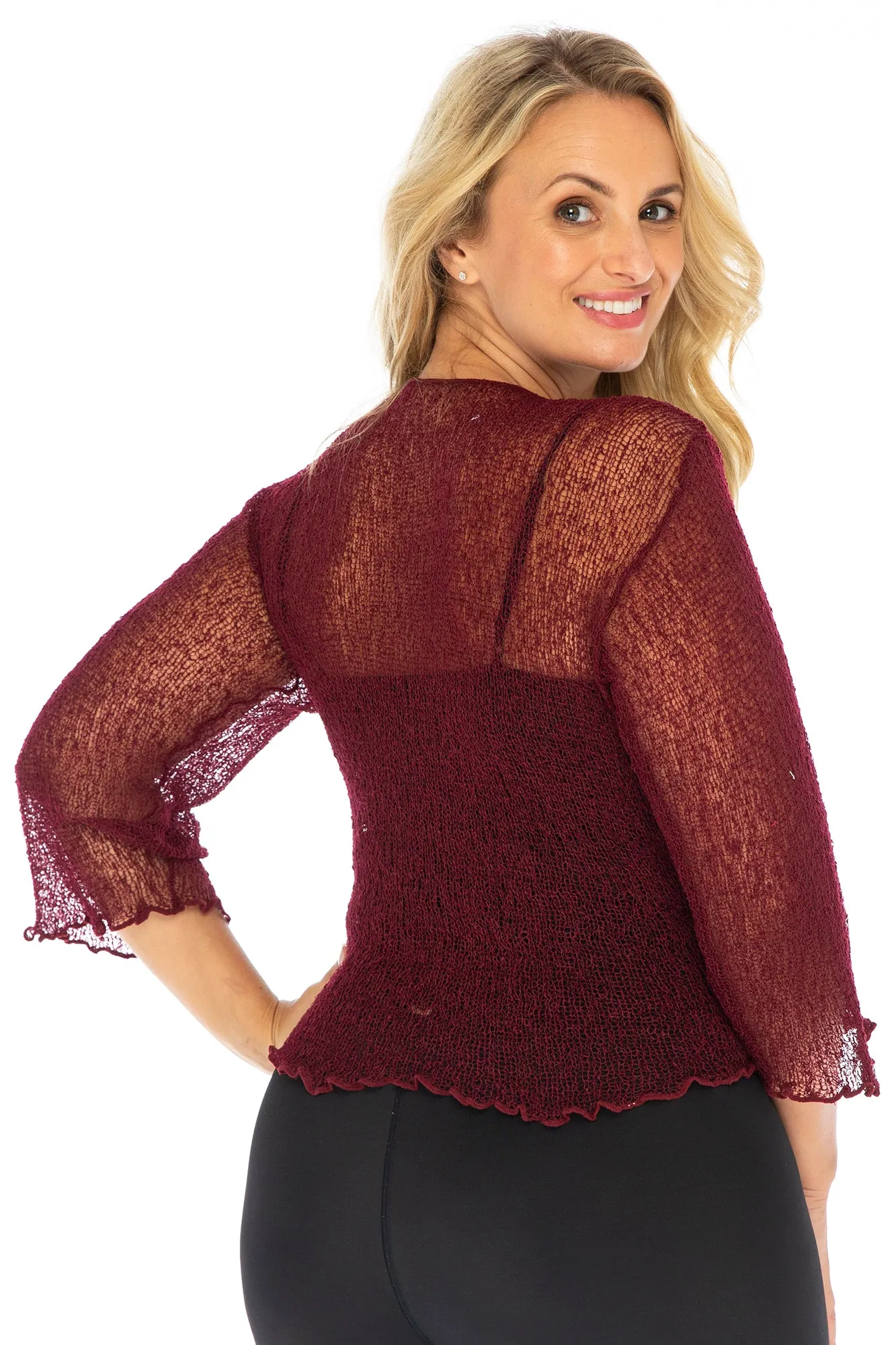 Plus Size Classic Sheer Cardigan Shrug