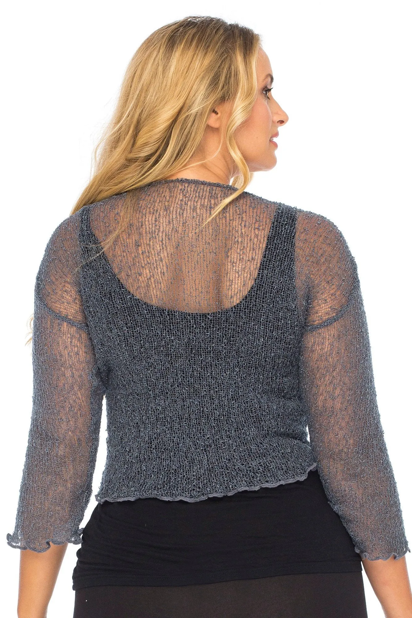 Plus Size Classic Sheer Cardigan Shrug