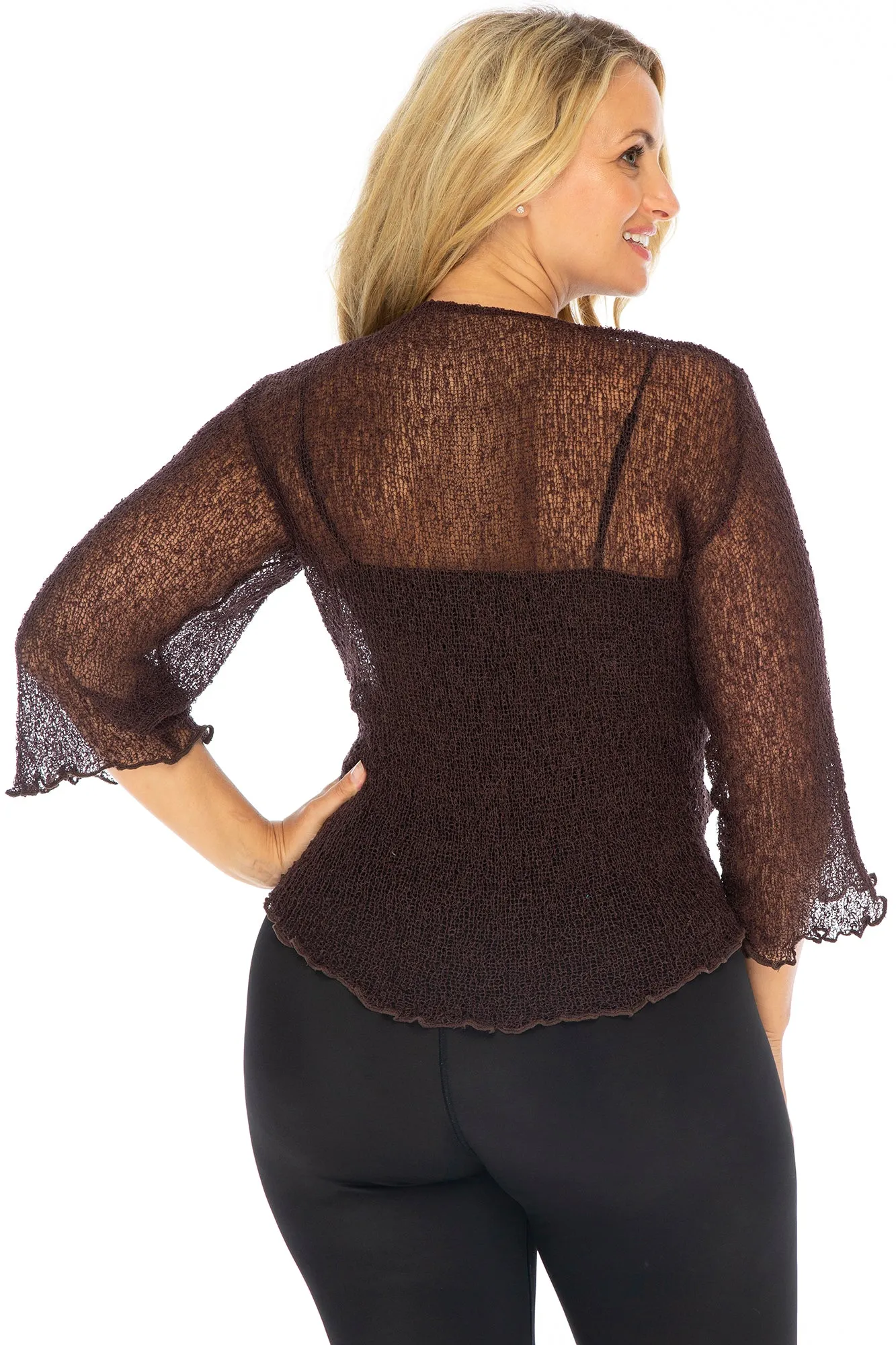 Plus Size Classic Sheer Cardigan Shrug