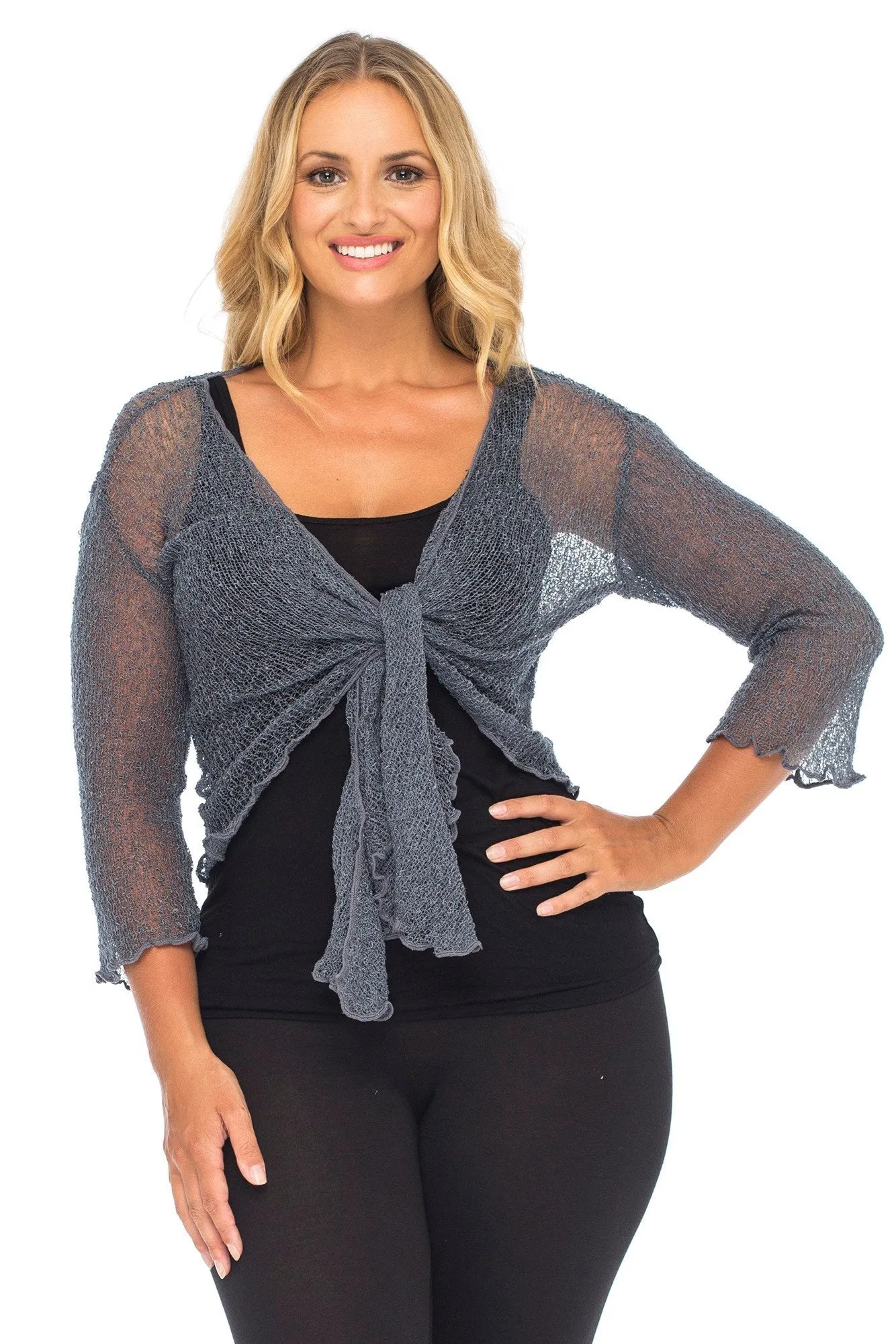 Plus Size Classic Sheer Cardigan Shrug