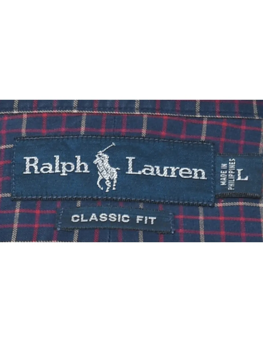 Ralph Lauren Navy & Red Classic Checked Shirt - L