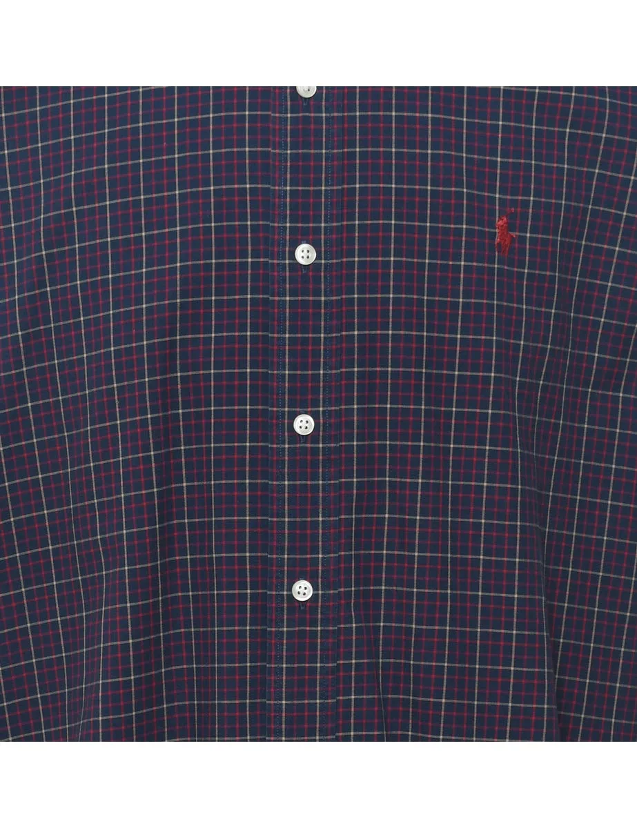 Ralph Lauren Navy & Red Classic Checked Shirt - L