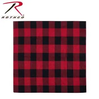 Red Plaid Bandana –  27" X 27"