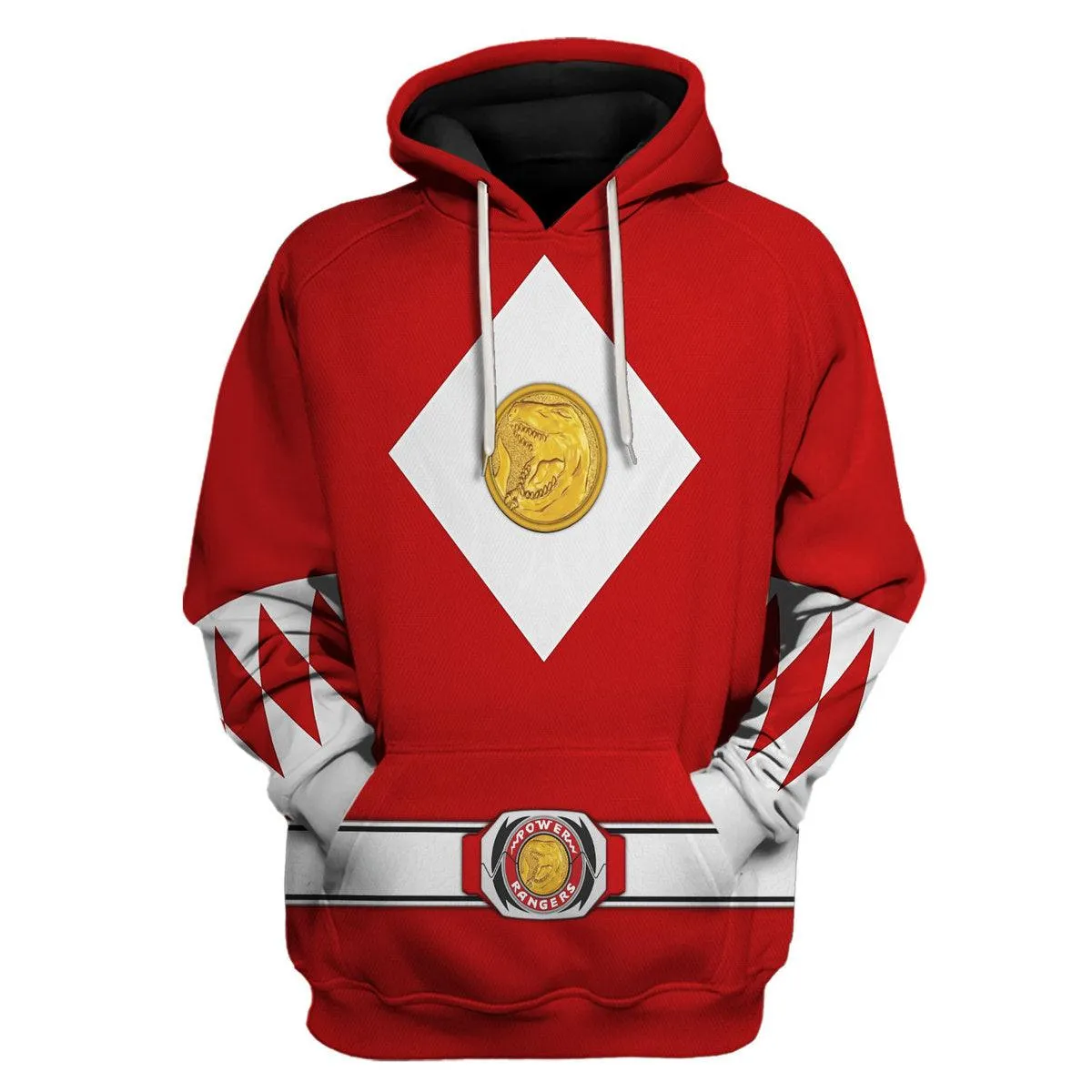 Red Ranger Mighty Morphin The Movie (1995) Hoodies Sweatshirt T-shirt Hawaiian