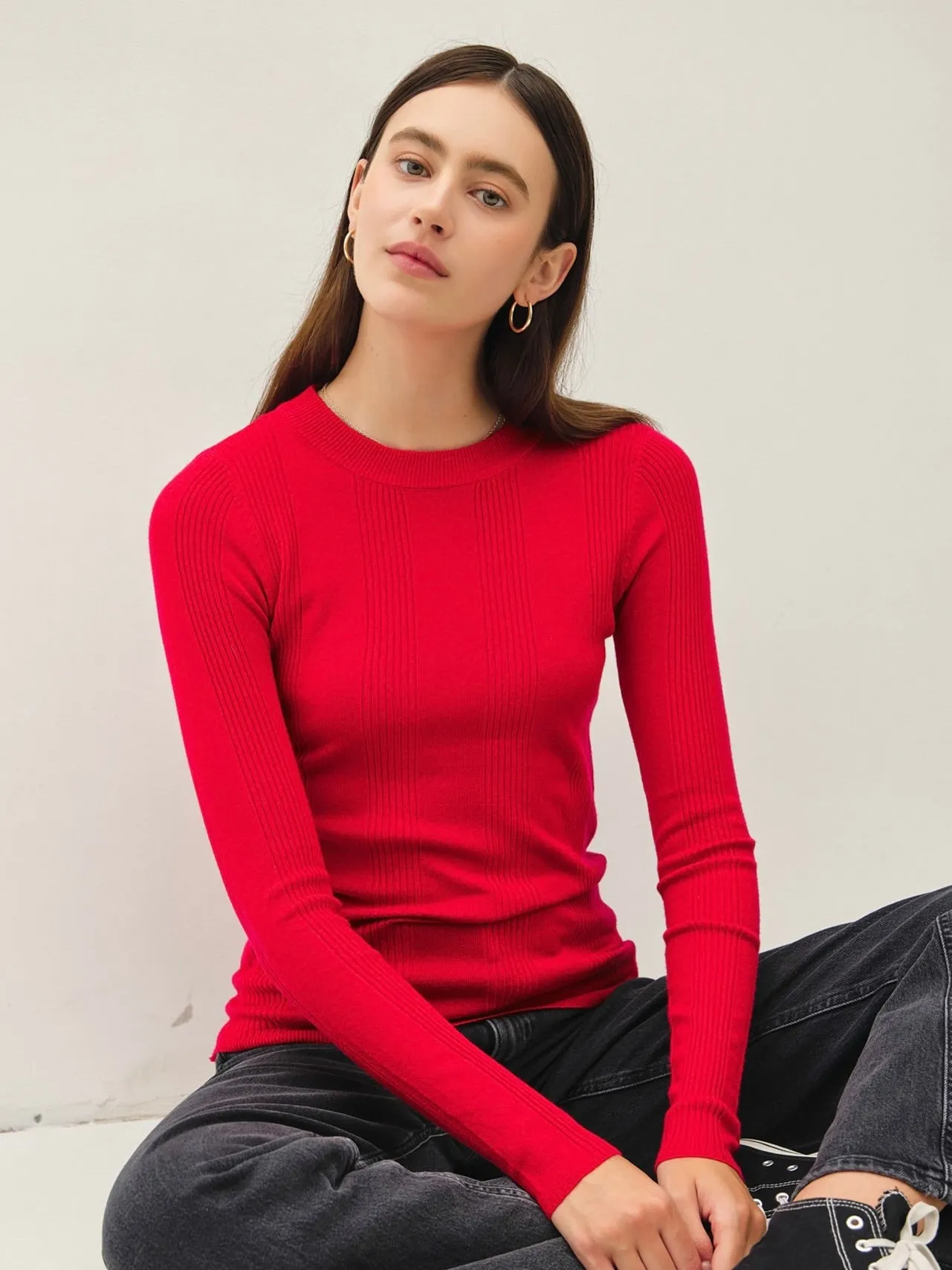 Ribbed Sweater Top