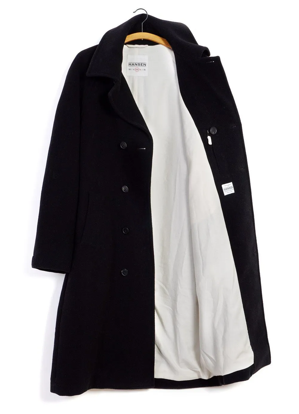 SIGURD | Long Lined Wool Coat | Black