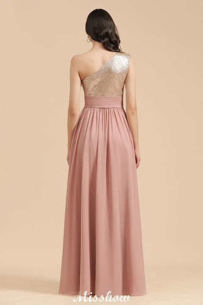 Stylish One Shoulder Sequins Chiffon Evening Party Dress Prom Dress