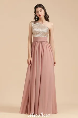 Stylish One Shoulder Sequins Chiffon Evening Party Dress Prom Dress