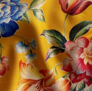 Ungaro Mid-Weight Summer Bouquet Linen-Esque Silk (Made in Italy)