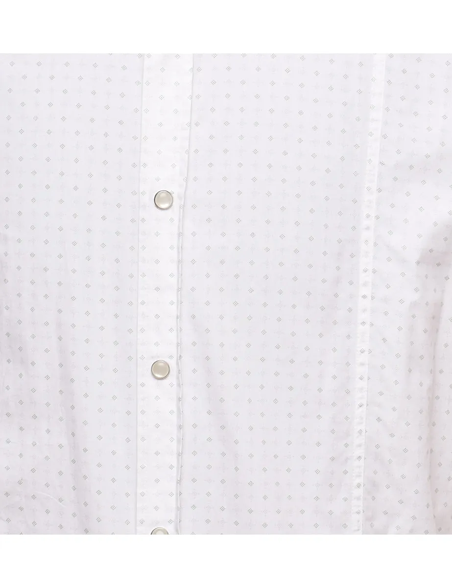 White Patterned Classic Shirt - XL