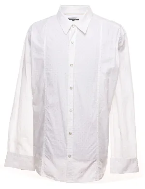 White Patterned Classic Shirt - XL