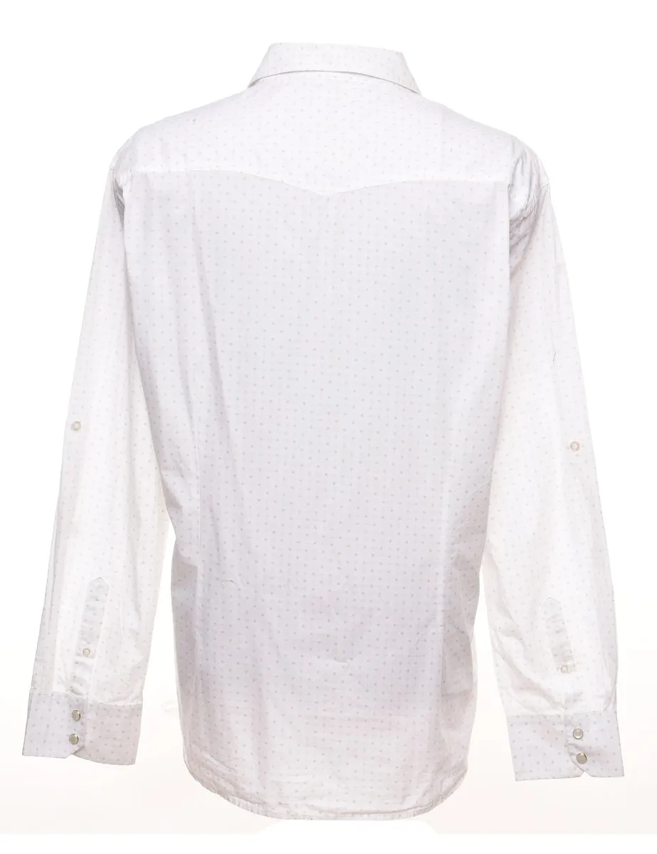 White Patterned Classic Shirt - XL