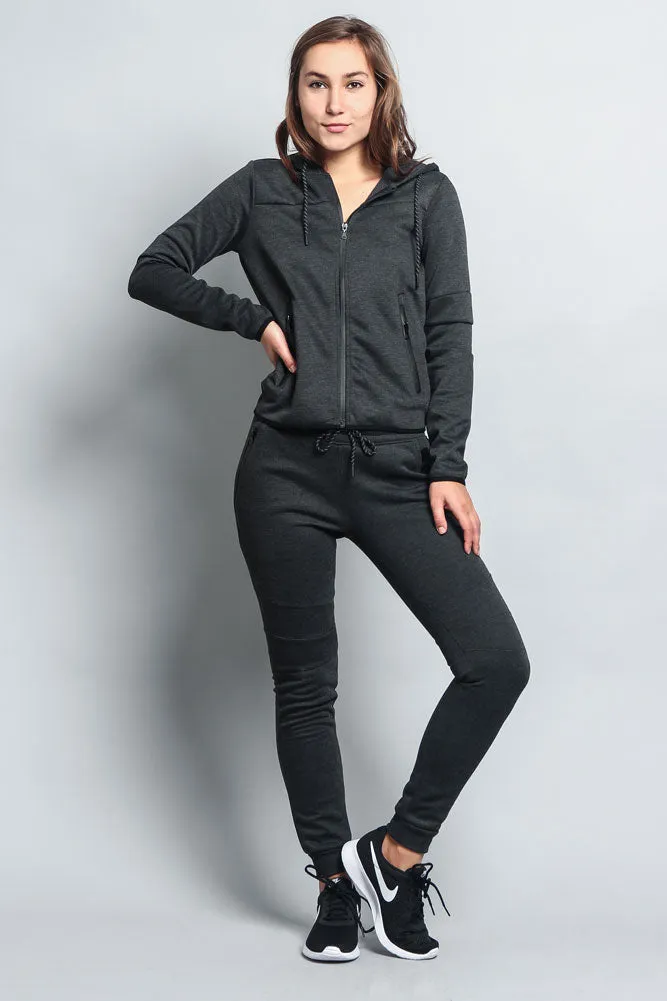 Women's Athletic Zip Up Hooded Sweater (Top Only)